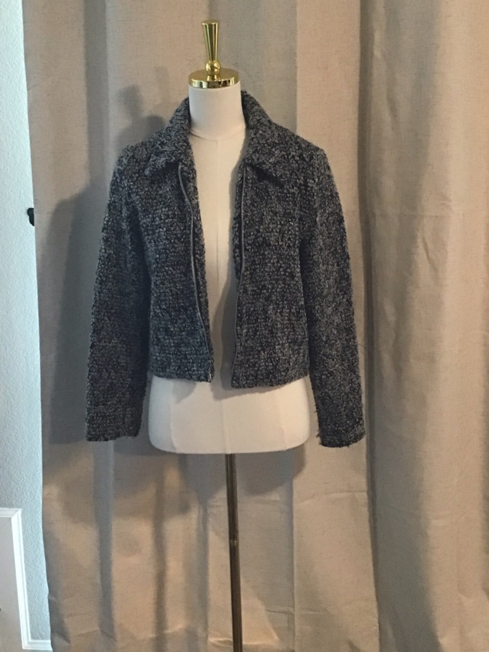 Positive Attitude Charcoal Bouclé Zip Jacket